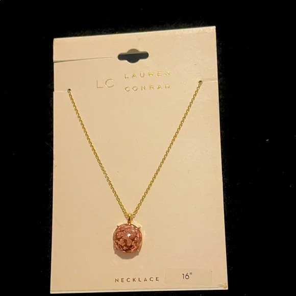 LC Lauren Conrad Gold Necklace with Rose Pendant - Picture 1 of 4